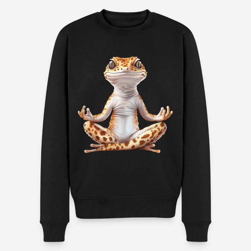 Leopardgecko - Männer Premium Bio Pullover - Schwarz