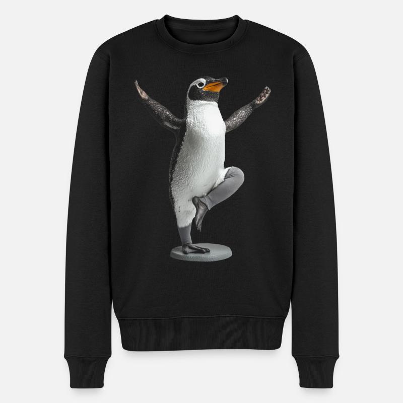 Pinguin - Männer Premium Bio Pullover - Schwarz