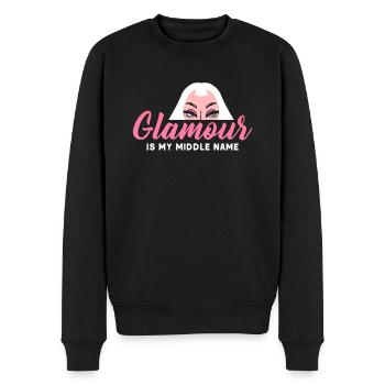 Glamour Ist Mein Zweiter Vorname - Männer Premium Bio Pullover - Schwarz - Vorne - Nico (187cm)