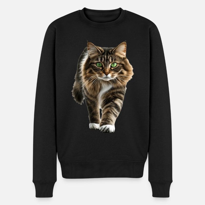 Norwegische Waldkatze - Männer Premium Bio Pullover - Schwarz