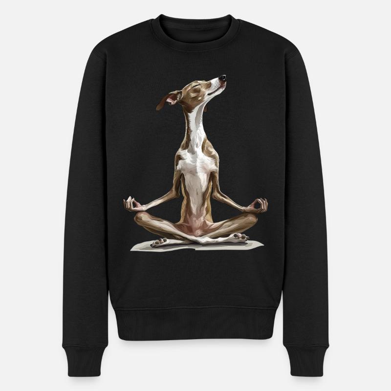 Windhund - Männer Premium Bio Pullover - Schwarz