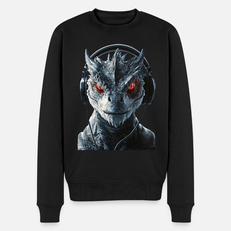Drachen - Männer Premium Bio Pullover - Schwarz