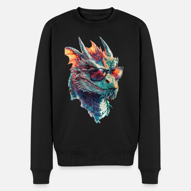 Drachen - Männer Premium Bio Pullover - Schwarz