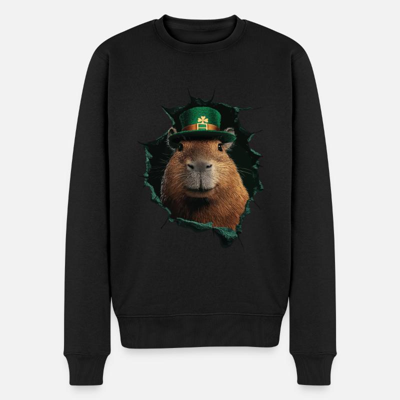 St. Patrick's Wasserschwein - Männer Premium Bio Pullover - Schwarz