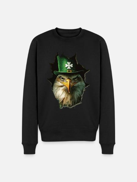St. Patrick Adler - Männer Premium Bio Pullover - Schwarz