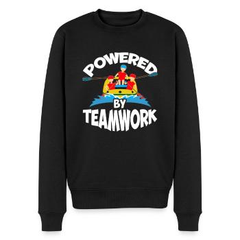 Angetrieben Durch Teamwork - Männer Premium Bio Pullover - Schwarz - Vorne - Nico (187cm)