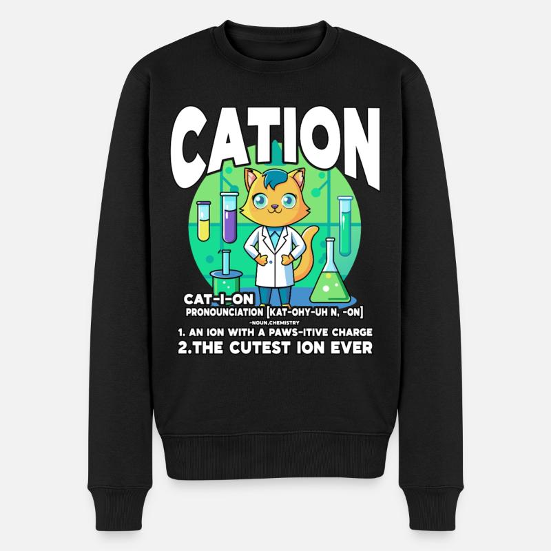 Kation - Männer Premium Bio Pullover - Schwarz