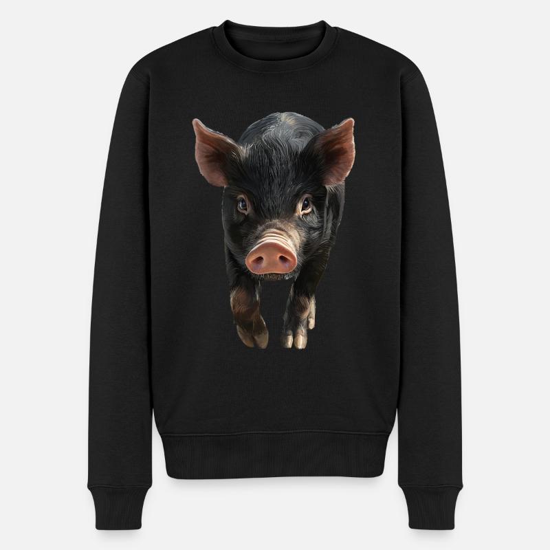 Schwein - Männer Premium Bio Pullover - Schwarz