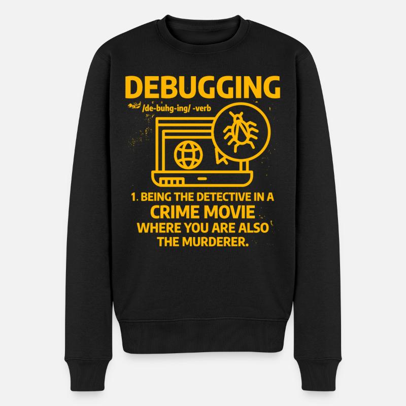 Debuggen - Männer Premium Bio Pullover - Schwarz