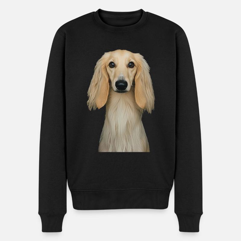 Afghanischer Windhund - Männer Premium Bio Pullover - Schwarz