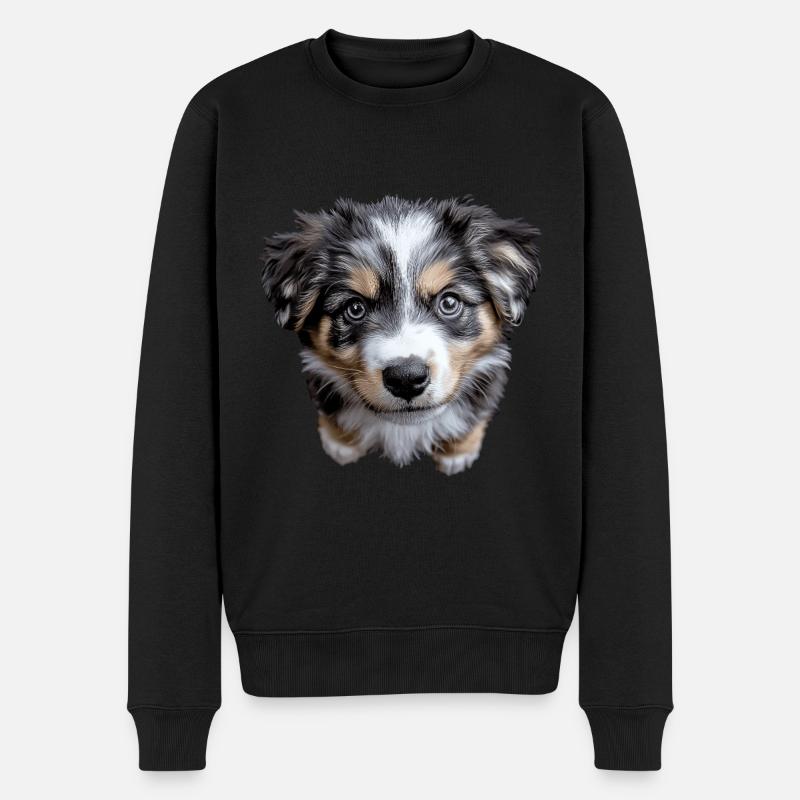 Australischer Schäferhund - Männer Premium Bio Pullover - Schwarz