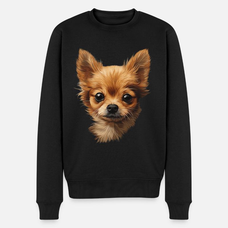 Chihuahua - Männer Premium Bio Pullover - Schwarz