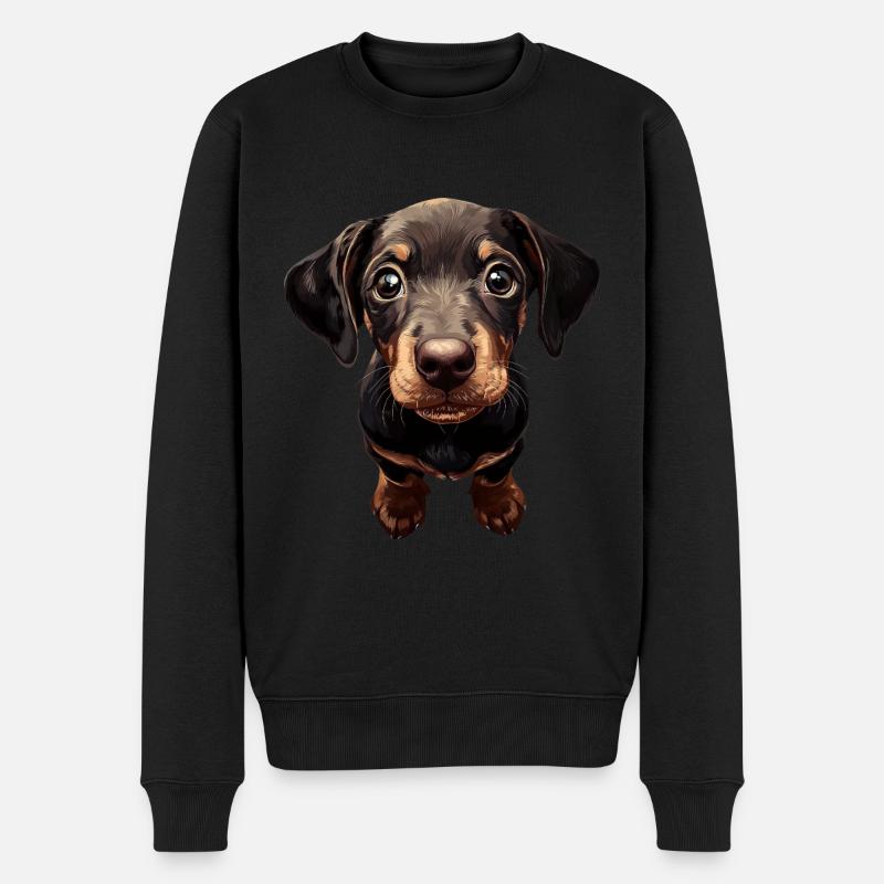 Dobermann - Männer Premium Bio Pullover - Schwarz