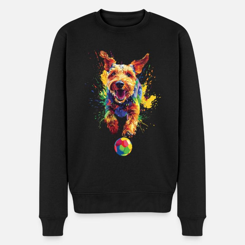 Airedale Terrier - Männer Premium Bio Pullover - Schwarz