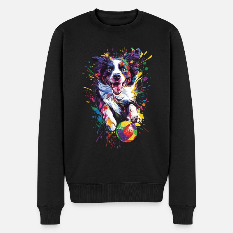 Border Collie - Männer Premium Bio Pullover - Schwarz
