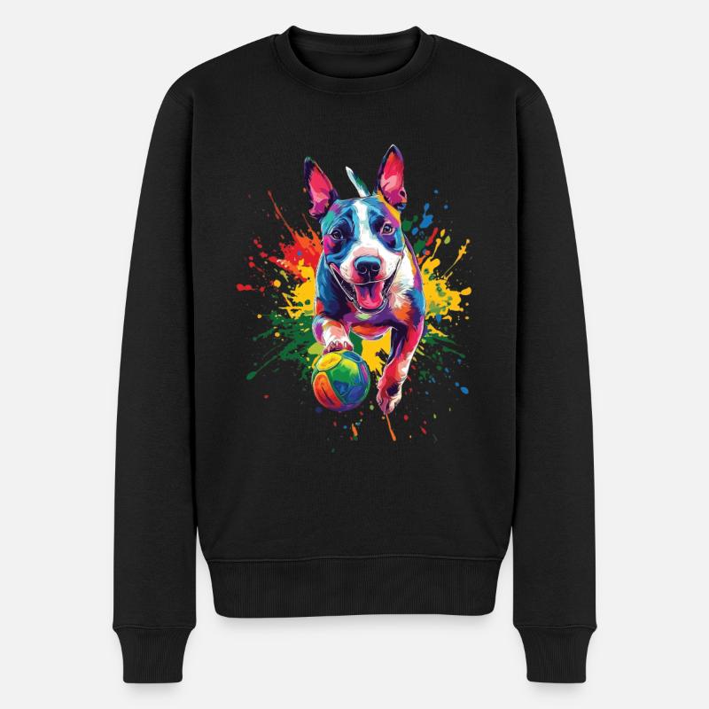 Bullterrier - Männer Premium Bio Pullover - Schwarz