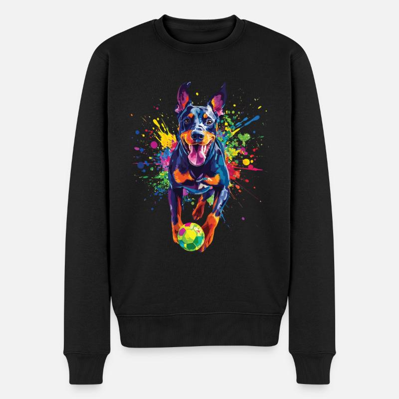 Dobermann - Männer Premium Bio Pullover - Schwarz