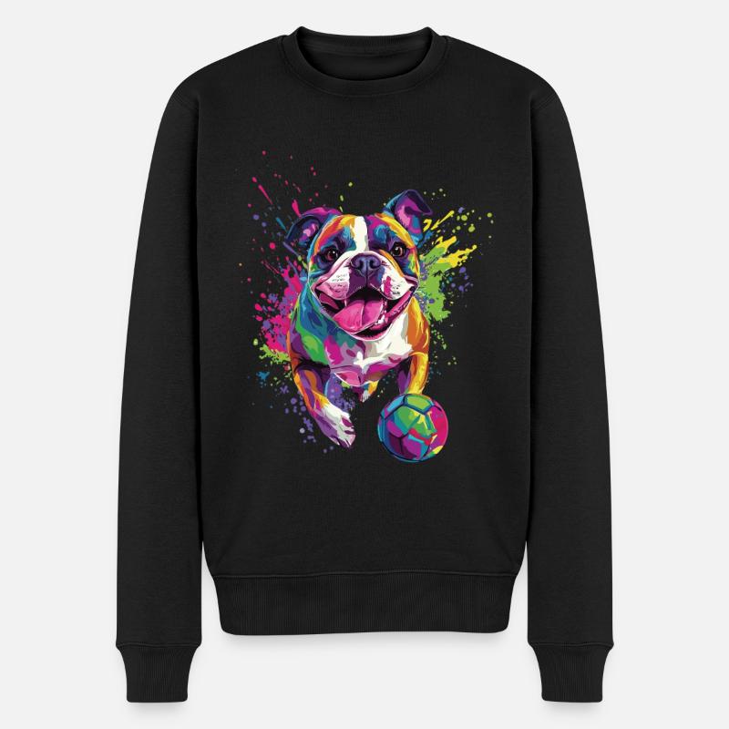 Bulldogge - Männer Premium Bio Pullover - Schwarz