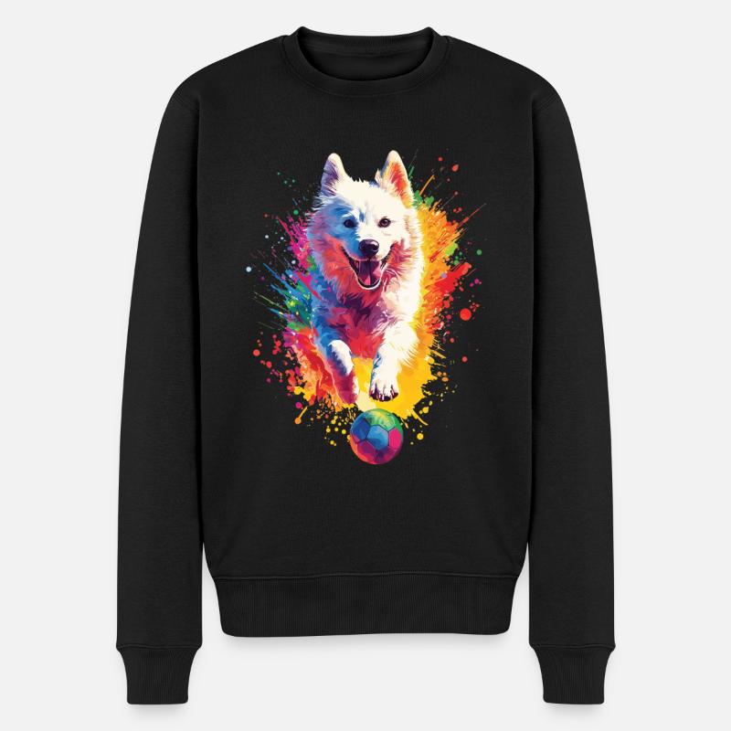 Samojede - Männer Premium Bio Pullover - Schwarz