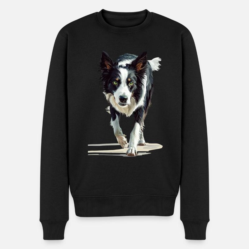 Border Collie - Männer Premium Bio Pullover - Schwarz