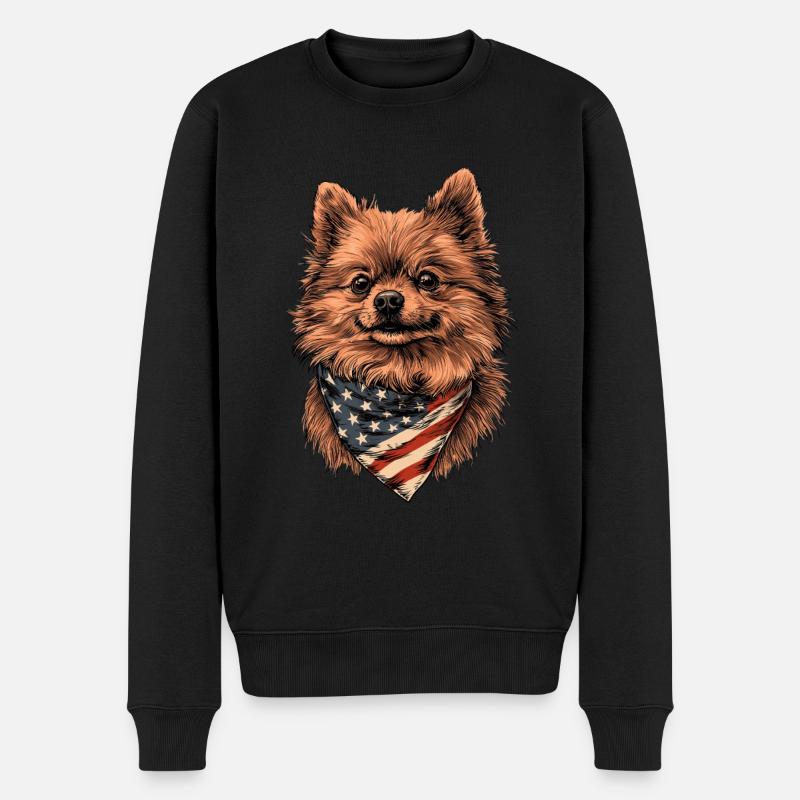 Zwergspitz - Männer Premium Bio Pullover - Schwarz