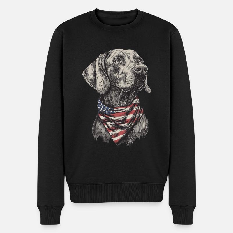 Weimaraner - Männer Premium Bio Pullover - Schwarz