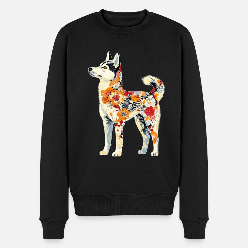 Sibirischer Husky - Männer Premium Bio Pullover - Schwarz