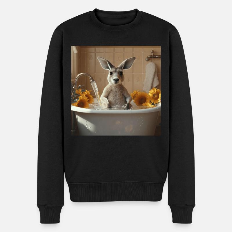Känguru - Männer Premium Bio Pullover - Schwarz