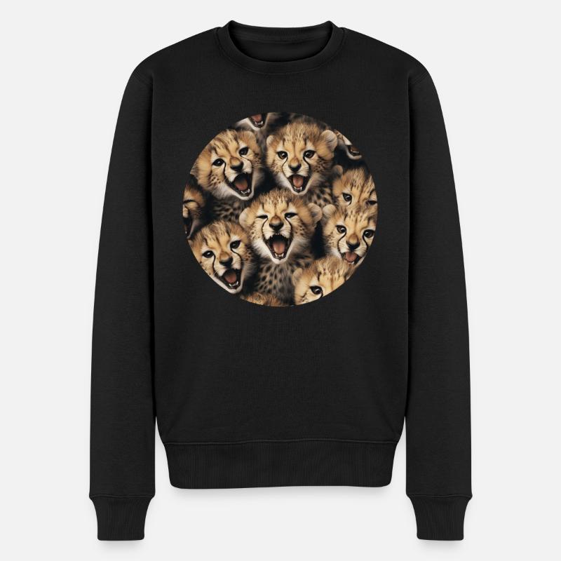 Gepard - Männer Premium Bio Pullover - Schwarz