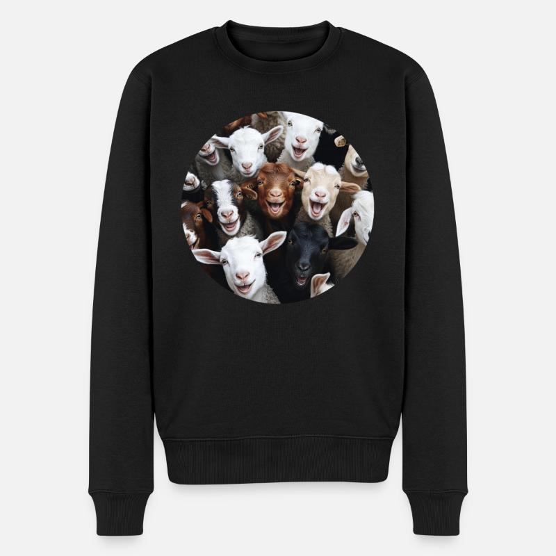 Ziege - Männer Premium Bio Pullover - Schwarz