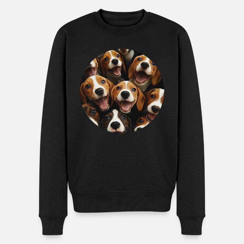 Beagle - Männer Premium Bio Pullover - Schwarz
