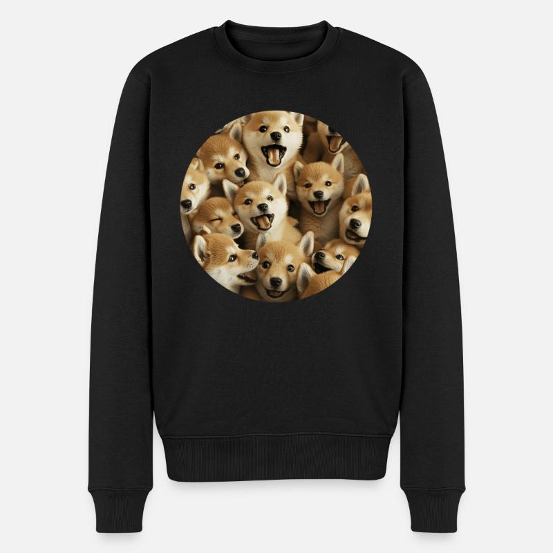 Shiba Inu - Männer Premium Bio Pullover - Schwarz