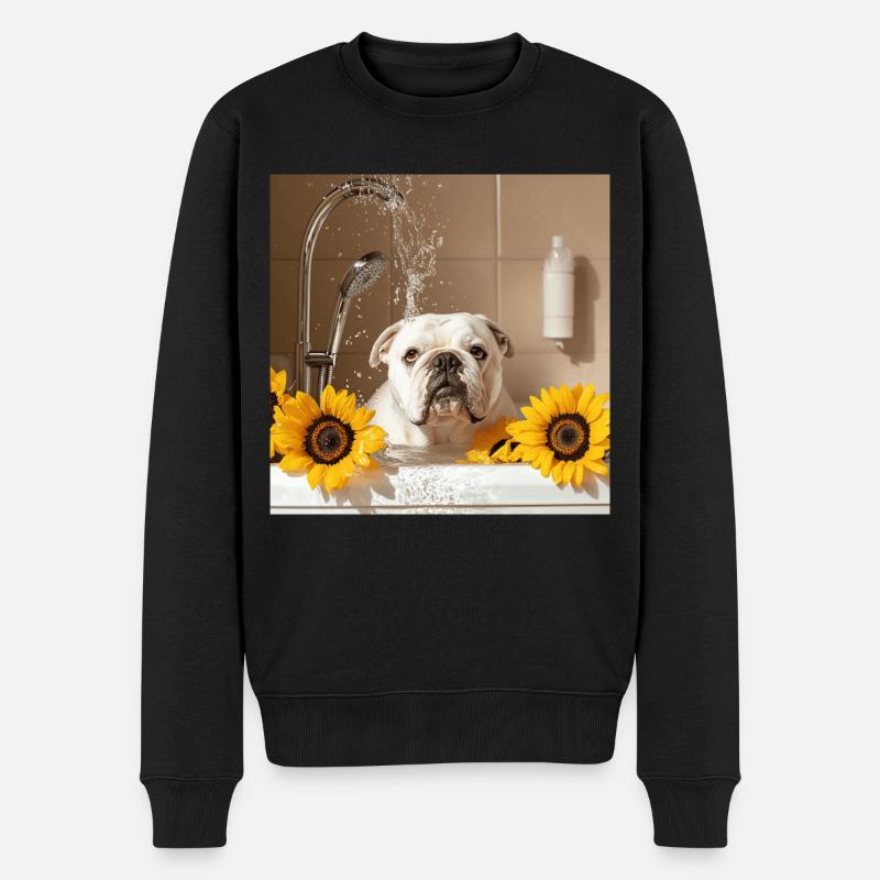 Bulldogge - Männer Premium Bio Pullover - Schwarz