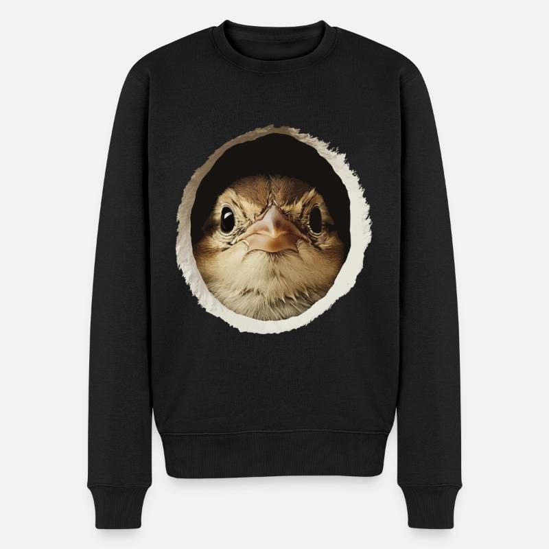 Finch Bird - Männer Premium Bio Pullover - Schwarz