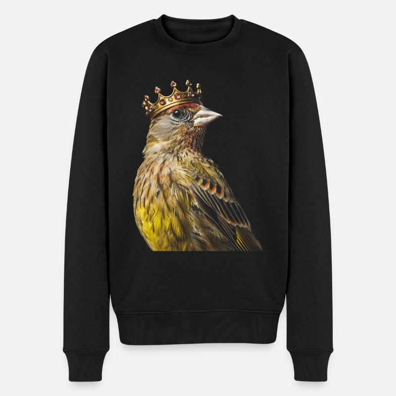 Finch Bird - Männer Premium Bio Pullover - Schwarz