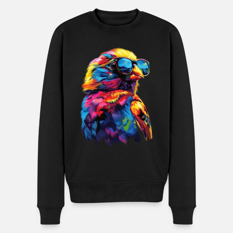 Finch Bird - Männer Premium Bio Pullover - Schwarz