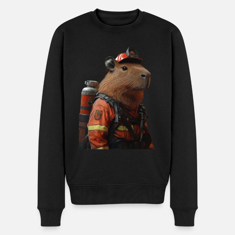Wasserschwein - Männer Premium Bio Pullover - Schwarz