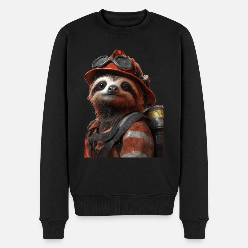 Faultier - Männer Premium Bio Pullover - Schwarz