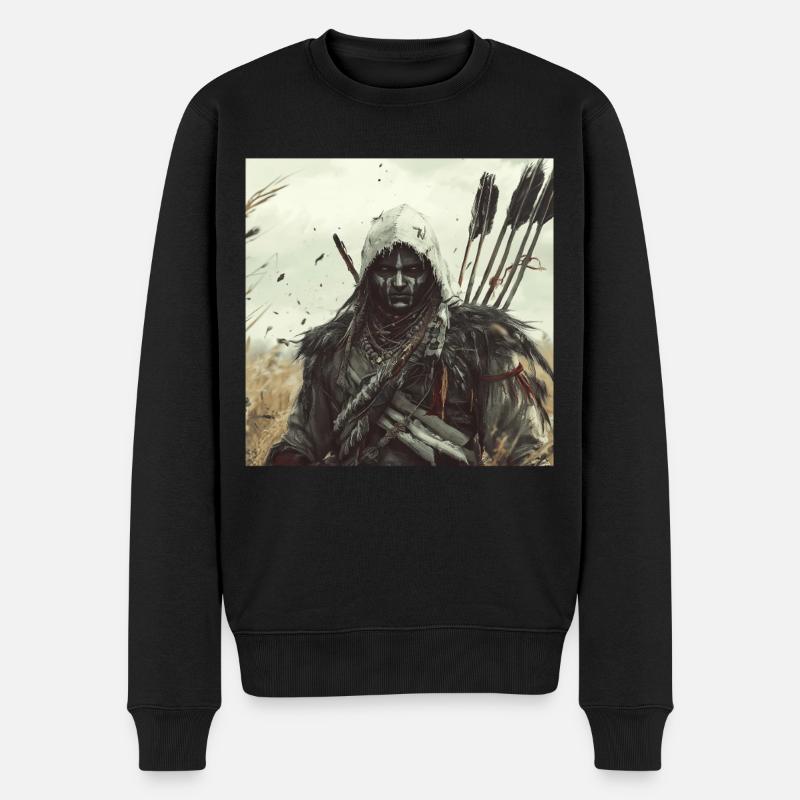 Indisch - Männer Premium Bio Pullover - Schwarz
