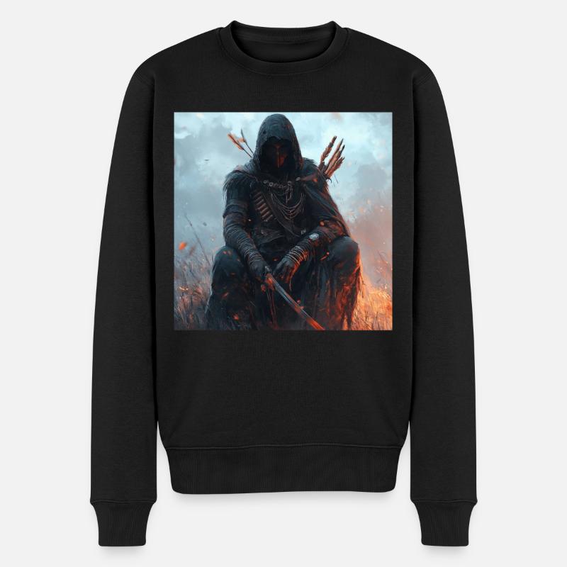 Indisch - Männer Premium Bio Pullover - Schwarz