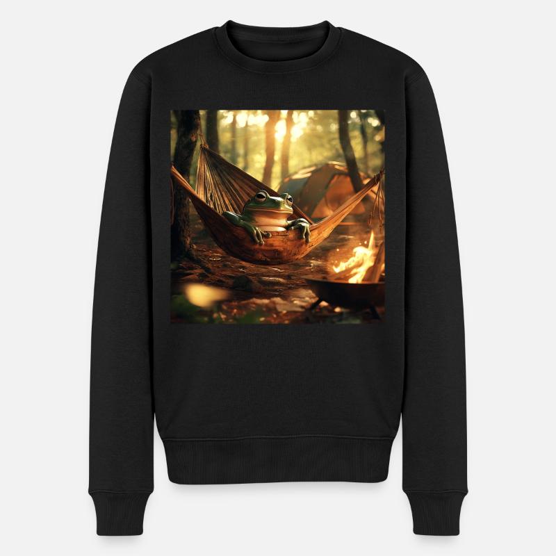 Frosch - Männer Premium Bio Pullover - Schwarz
