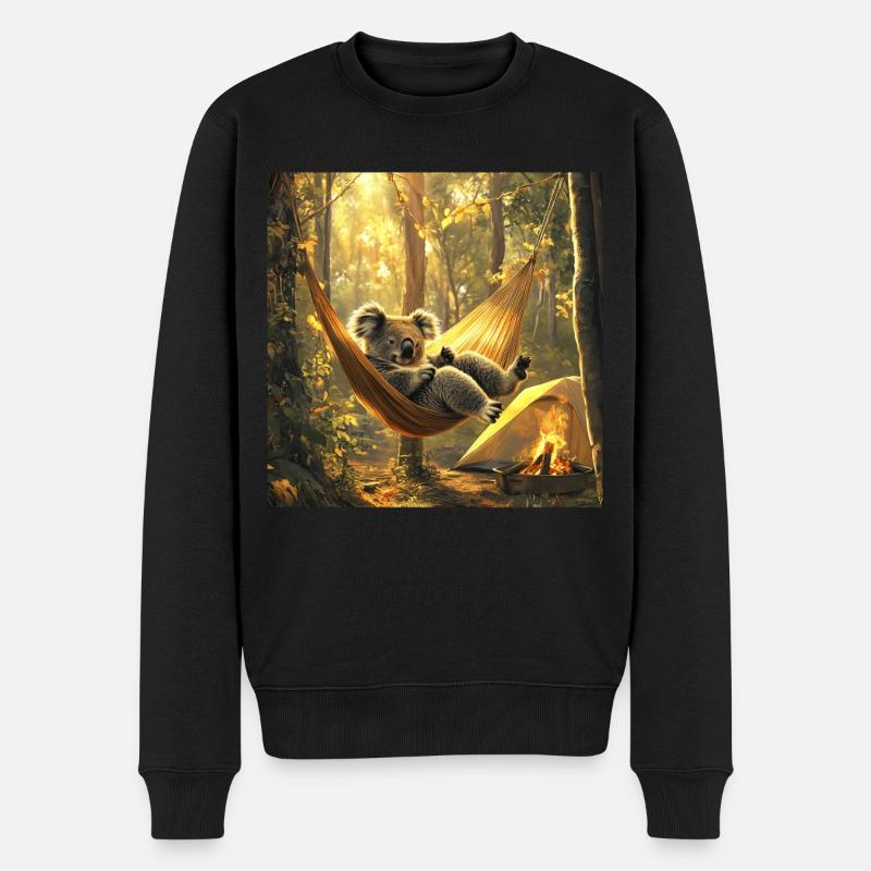 Koala - Männer Premium Bio Pullover - Schwarz