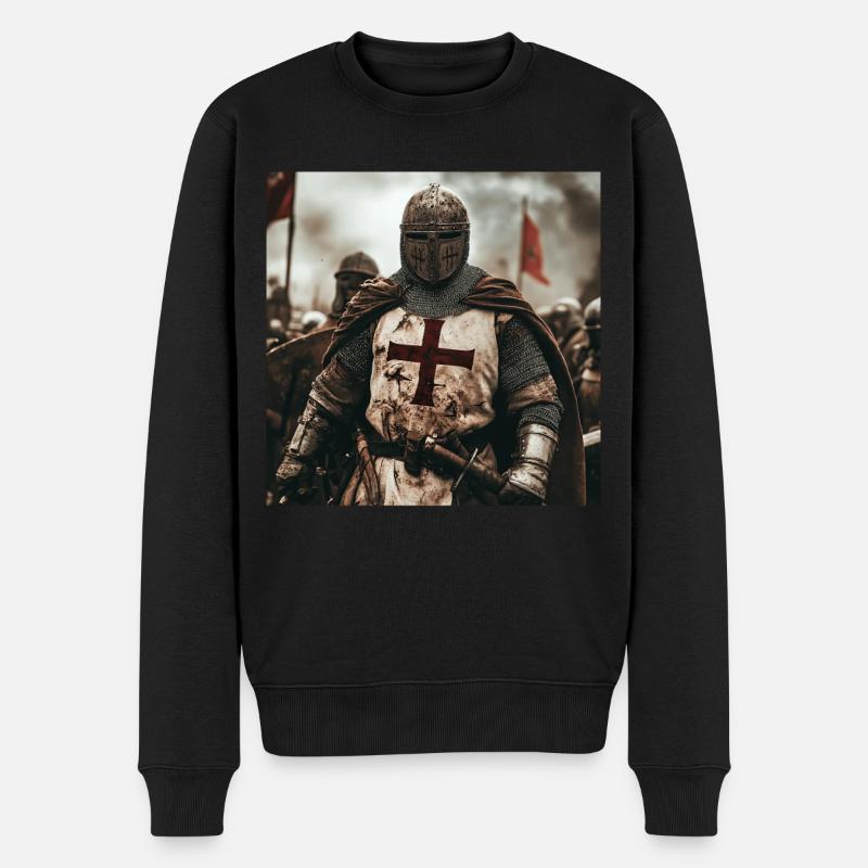 Soldat Krieger - Männer Premium Bio Pullover - Schwarz