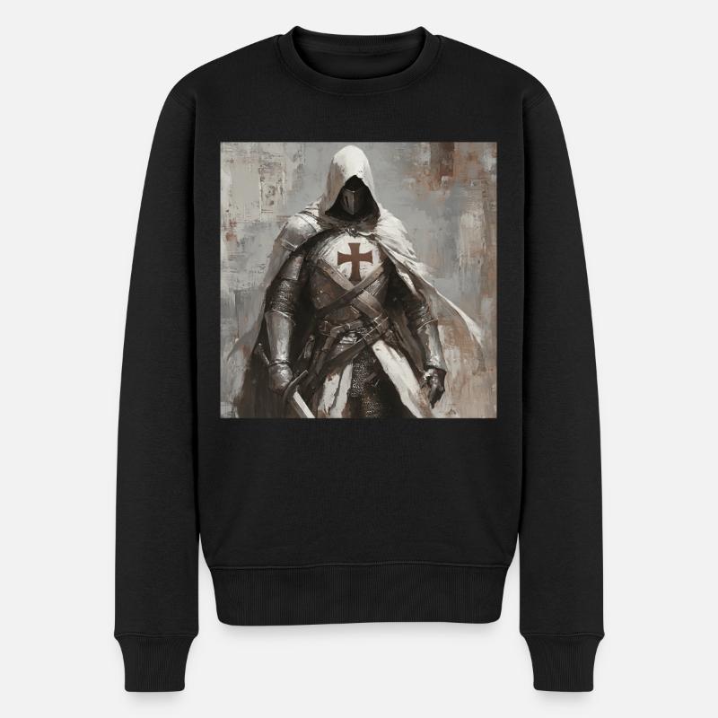 Soldat Krieger - Männer Premium Bio Pullover - Schwarz