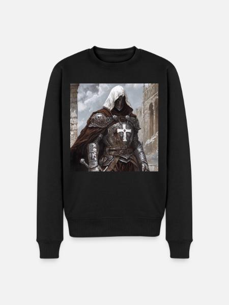 Soldat Krieger - Männer Premium Bio Pullover - Schwarz
