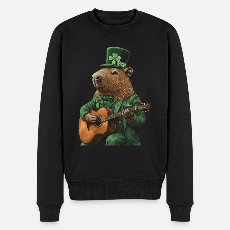 Wasserschwein - Männer Premium Bio Pullover - Schwarz