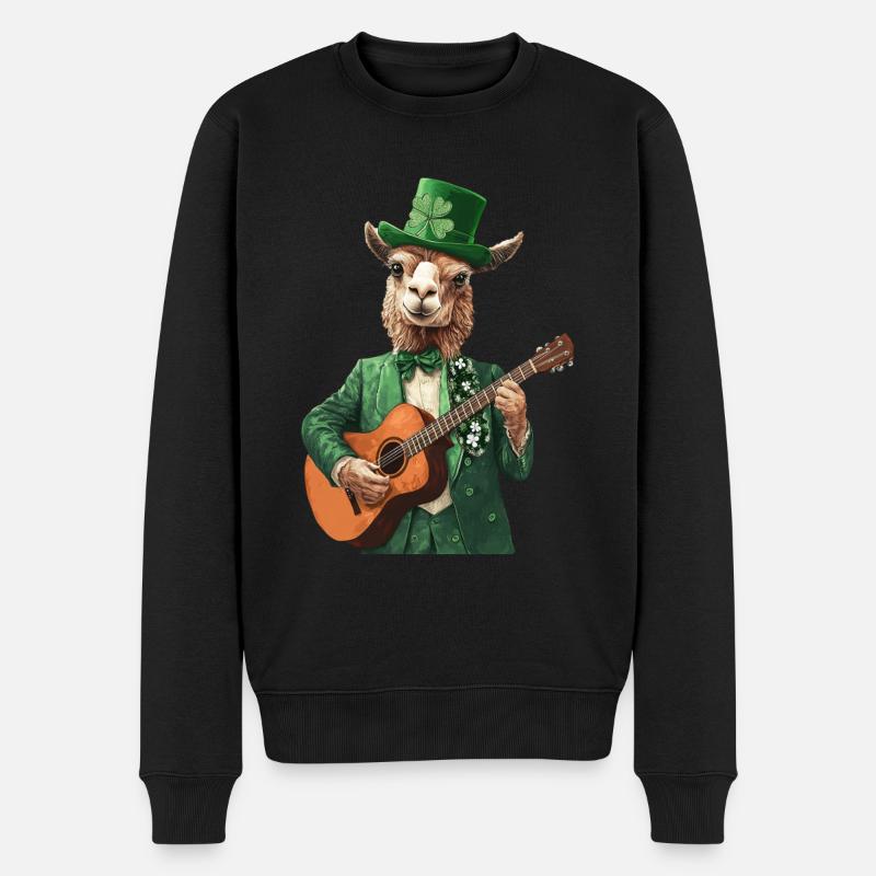 Lama - Männer Premium Bio Pullover - Schwarz