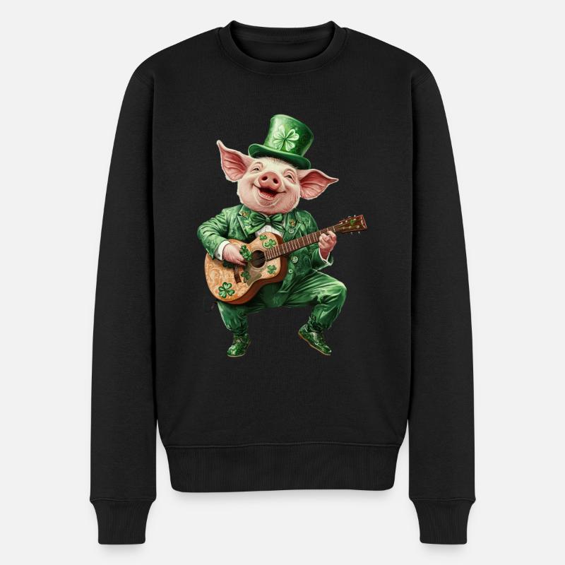 Schwein - Männer Premium Bio Pullover - Schwarz