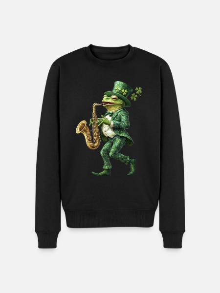 Frosch - Männer Premium Bio Pullover - Schwarz