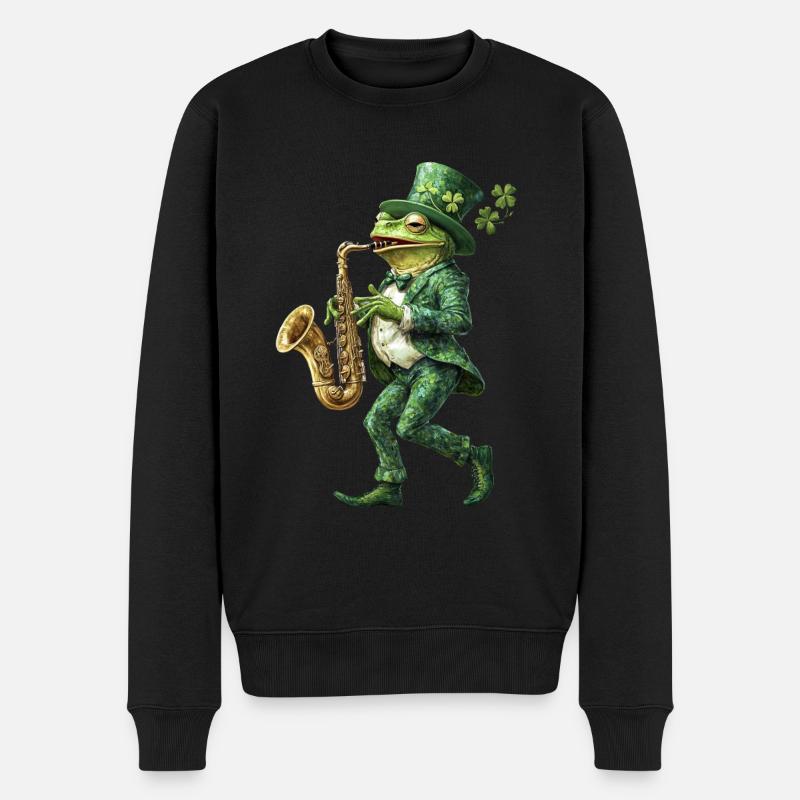 Frosch - Männer Premium Bio Pullover - Schwarz